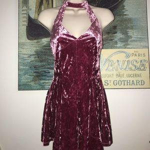 Purple velvet romper